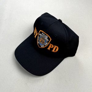 Vintage Police Hat Cap Snapback Black NYPD New York Department Adjustable 90s